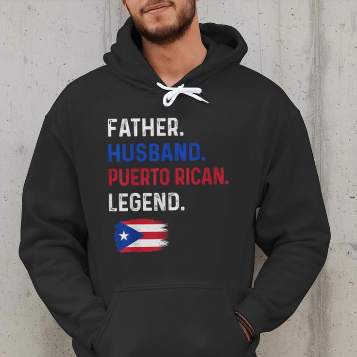 Father Husband Puerto Rican Legend Proud Dad Rico Flag Men Hoodie