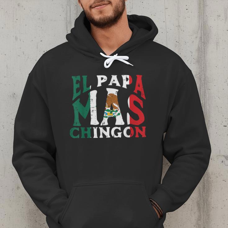 Fathers Day El Papa Mas Chingon Mexican Dad Spanish Men Hoodie