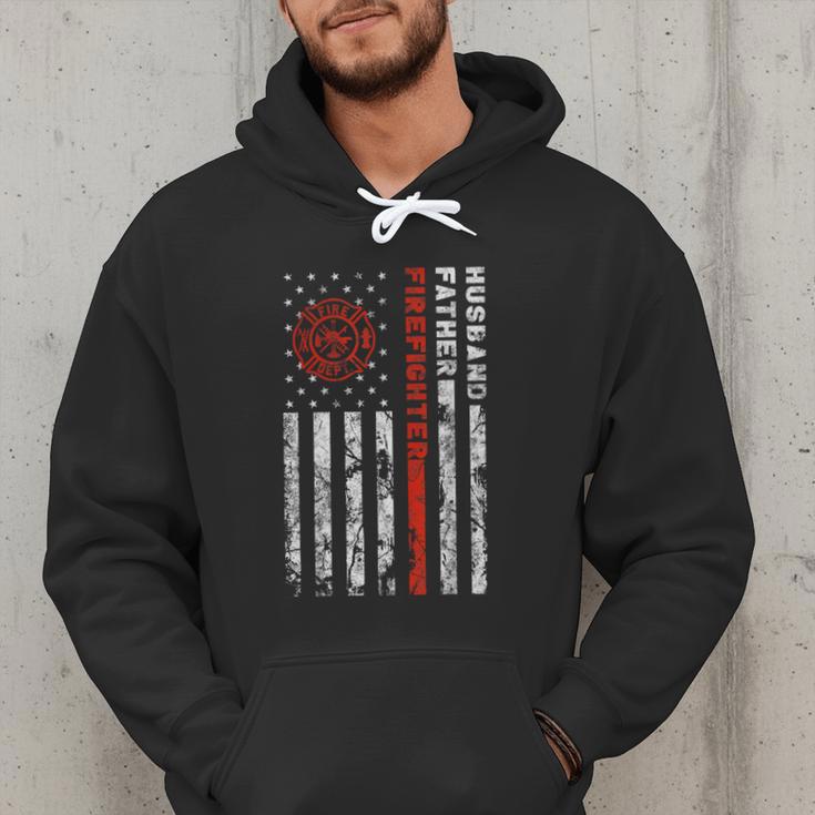 Firefighter Husband Father Fireman For Dad Men Hoodie