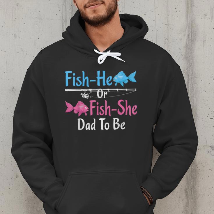 Fish-He Or Fish-She Dad To Be Gender Reveal Baby Shower Men Hoodie