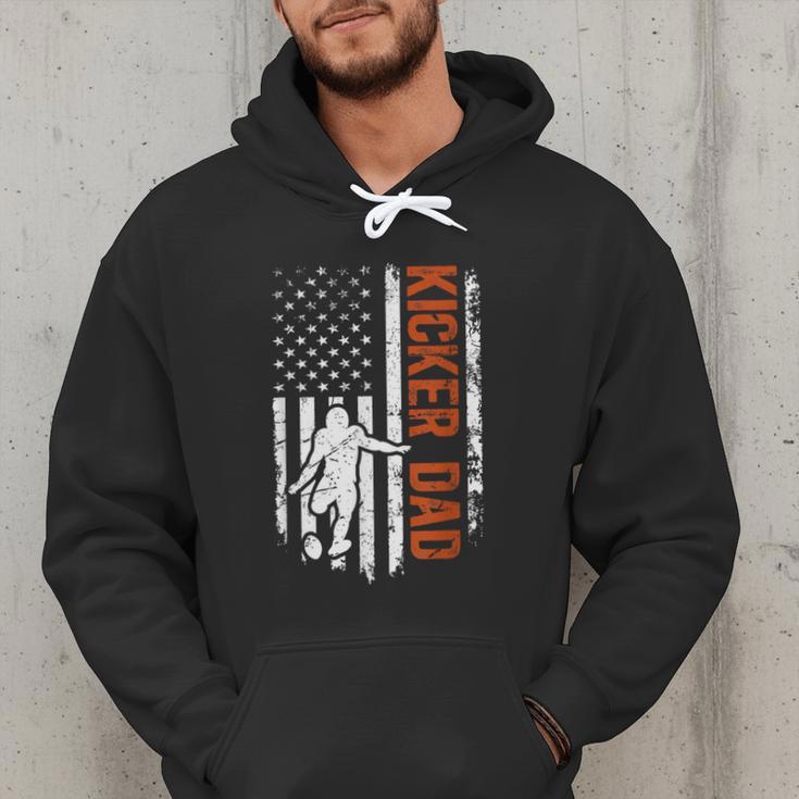 Football Kicker Dad Of A Football Kicker Father US Flag Men Hoodie