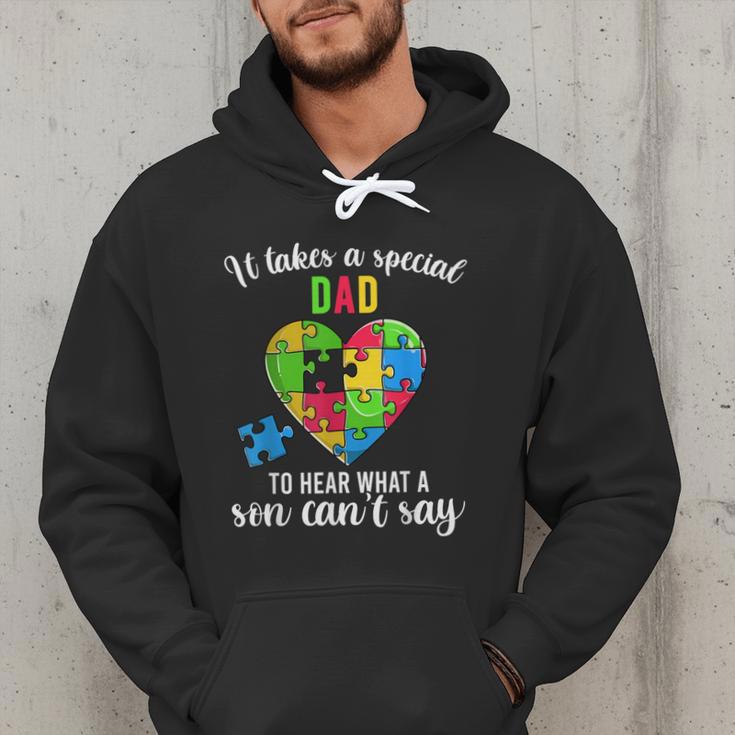 Fun Heart Puzzle Shirts Dad Autism Awareness Family Support Men Hoodie