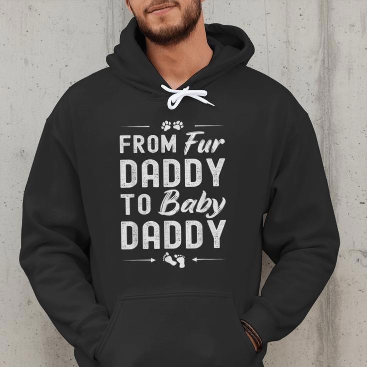 From Fur Daddy To Baby Daddy Dog Dad Fathers Pregnancy Small Men Hoodie