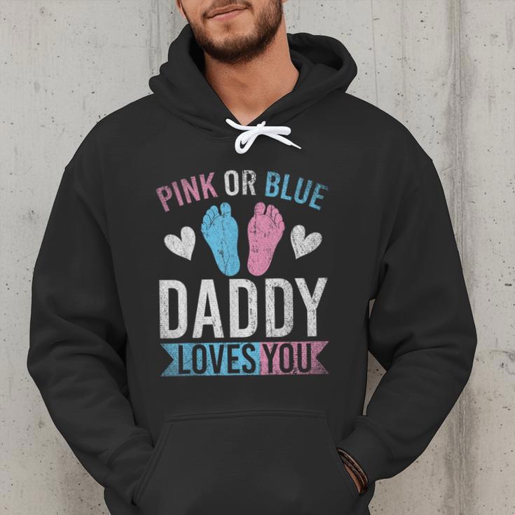 Future Dad Pink Or Blue Daddy Loves You Gender Reveal Men Hoodie