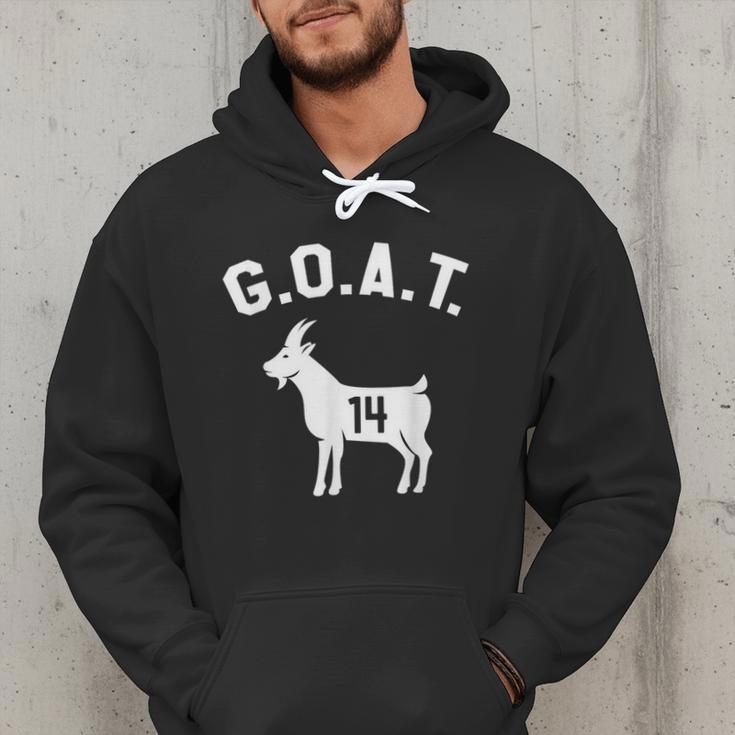 GOAT Number 14 Greatest Of All Time Dad Joke Men Hoodie