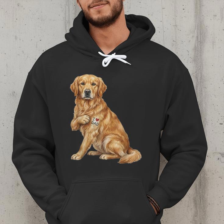Golden Retriever I Love Dad Dog Dad Father's Day Men Hoodie