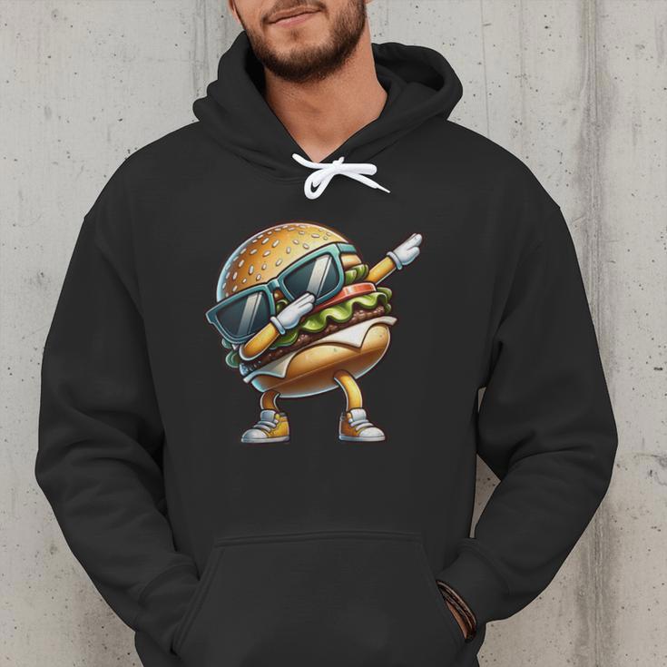 Hamburger Dabbing Kids Men Women Dab Dance Cheeseburgers Dad Men Hoodie