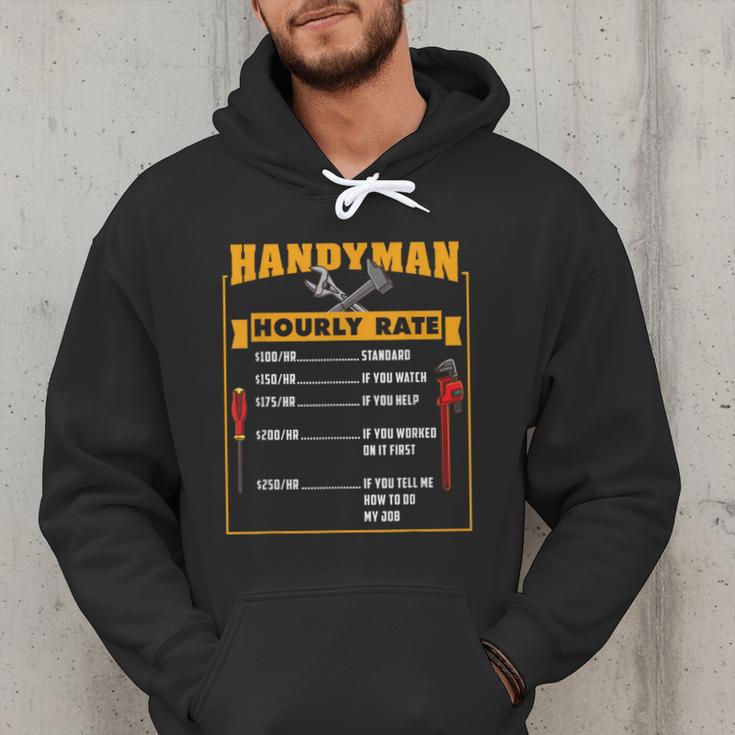 Handyman Hourly Rate Fathers Day Dad Men Hoodie