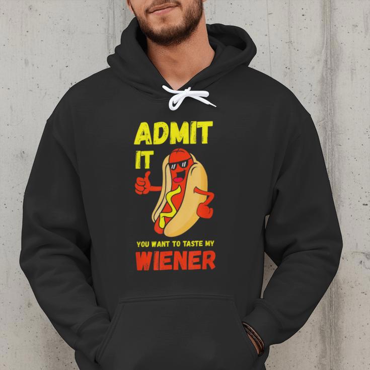Hilarious Hot Dog Dad Joke Text Pun Dirty Joke -Barbecue Men Hoodie