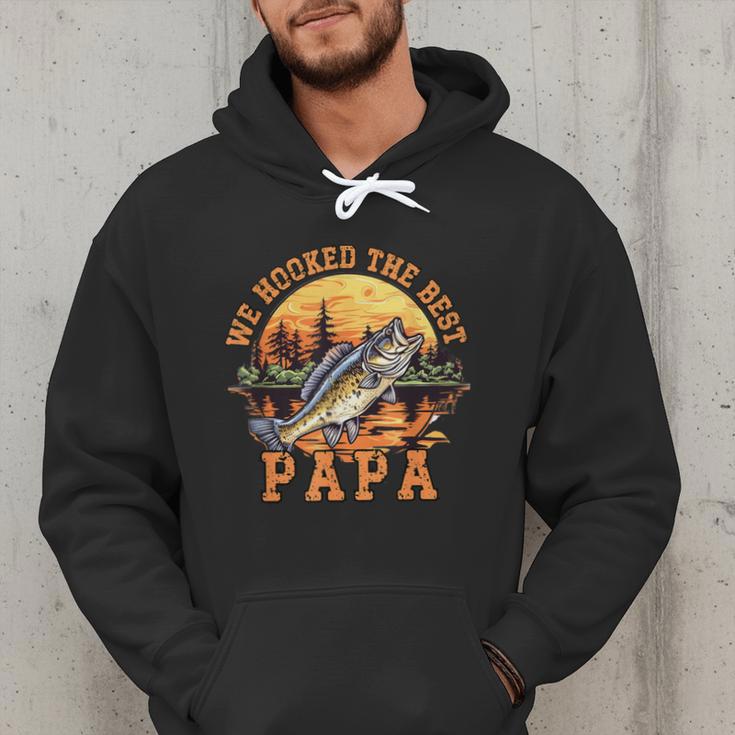 We Hooked The Best Papa Ever Fishing Dad Papa's Day Men Hoodie
