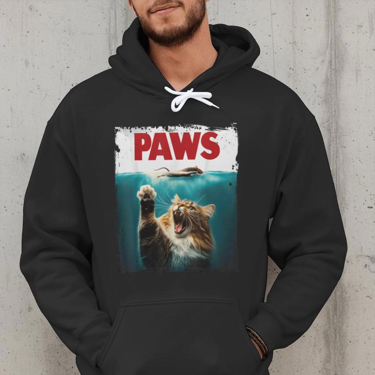 Humorous Paws Parody Cat Mouse For Cat Lover Cat Mom Cat Dad Men Hoodie