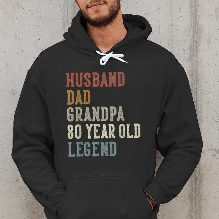 Husband Dad Grandpa 80 Year Old Legend 80th Birthday Men Hoodie
