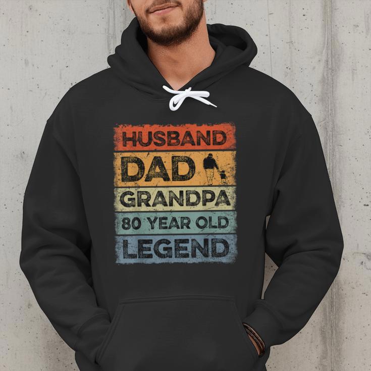 Husband Dad Grandpa 80 Year Old Legend 80th Birthday Vintage Men Hoodie