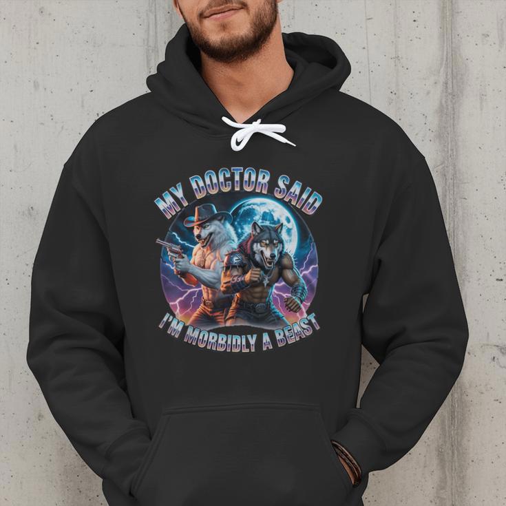 I'm A Beast Alpha Man Alpha Wolves Jokes Dad Papa Alpha Wolf Men Hoodie