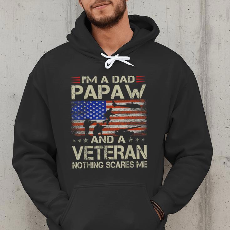 I'm A Dad Papaw And Veteran Retro Dad Papa Grandpa Men Hoodie