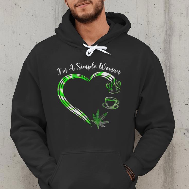 I'm A Simples Woman Loves Weed Coffee And Dog Dad Mom Men Hoodie