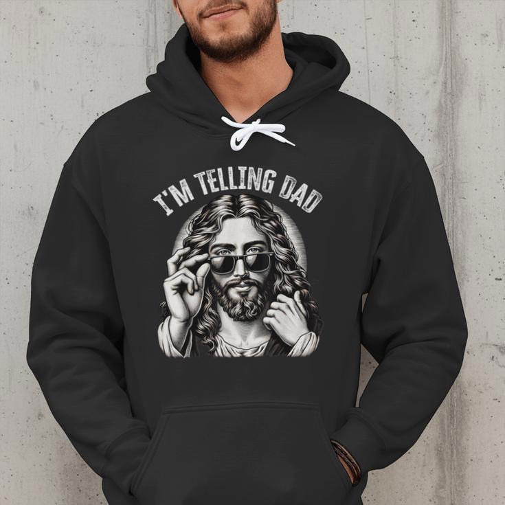 I'm Telling Dad Saying Religious Christian Jesus Meme Men Hoodie