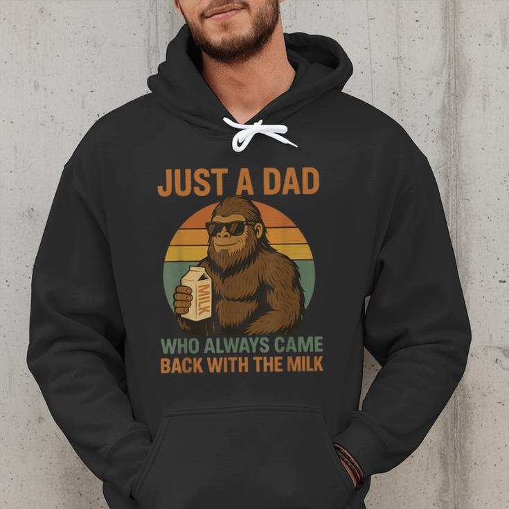 Just A Dad Who Always Came Back With The Milk Bigfoot Men Hoodie