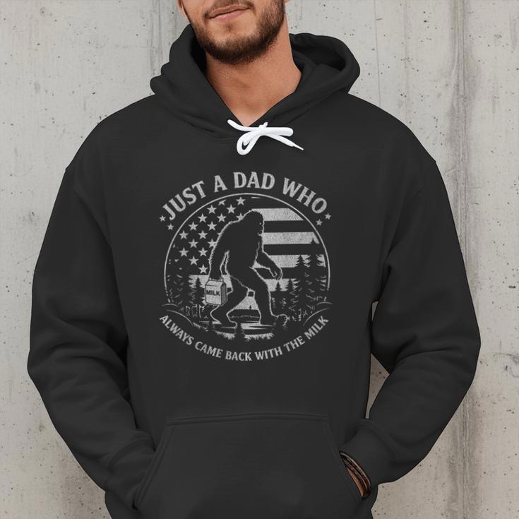 Just A Dad Who Always Came Back With The Milk Daddy Bigfoot Men Hoodie Just A Dad Who Always Came Back With The Milk Daddy Bigfoot Men Hoodie