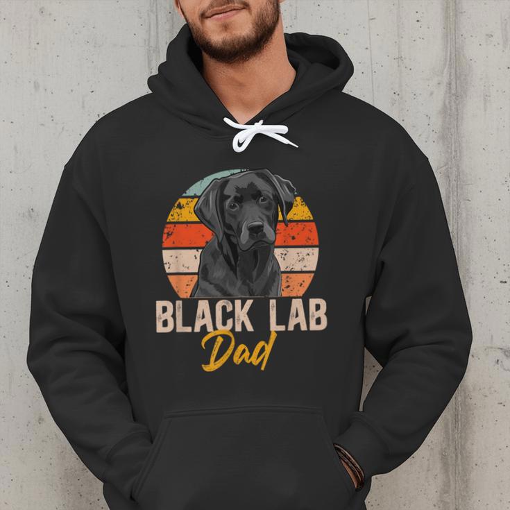 Lab Dad Retro Black Labrador Owner Men Hoodie