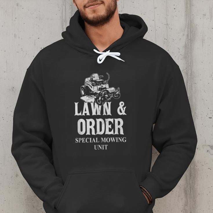 Lawn & Order Special Mowing Unit Dad Joke Lawn Mower Men Hoodie Lawn & Order Special Mowing Unit Dad Joke Lawn Mower Men Hoodie