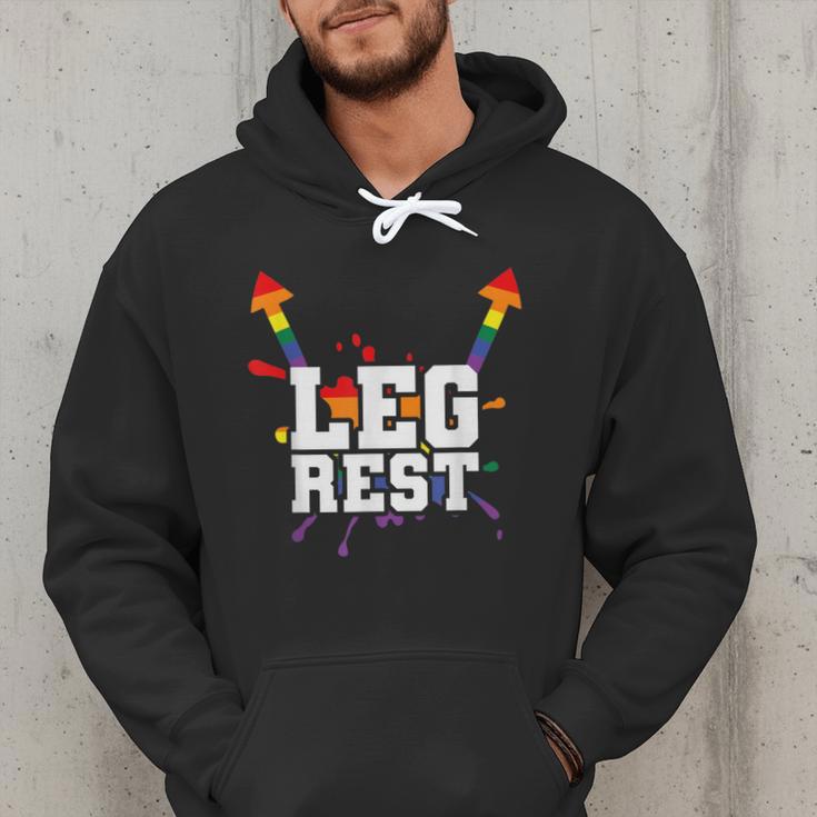 Leg Rest Naughty Dad Joke Vagitarian Lesbian Men Hoodie