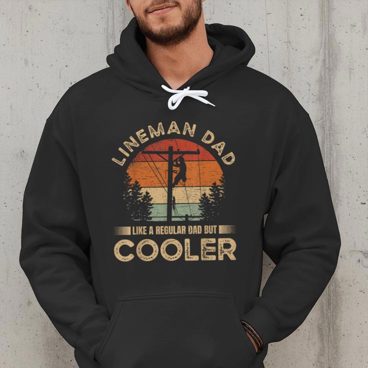 Lineman Dad Like A Regular Dad But Cooler Lineman Men Hoodie