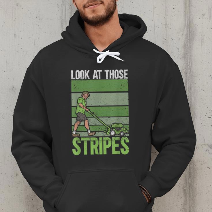 Look At Those Stripes Lawn Mowing Dad Lawn Mower Small Men Hoodie
