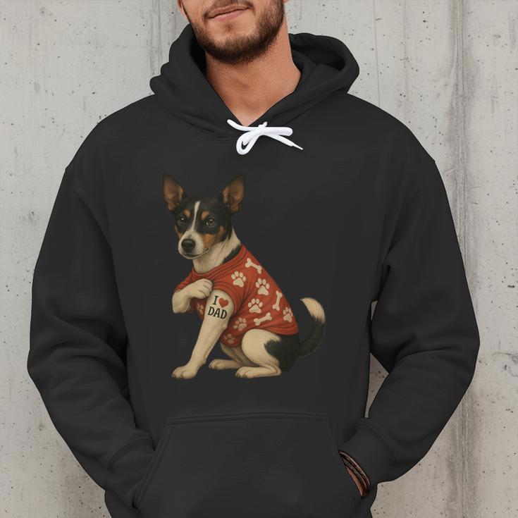 I Love Dad Tattoo Rat Terrier Dad Men Hoodie