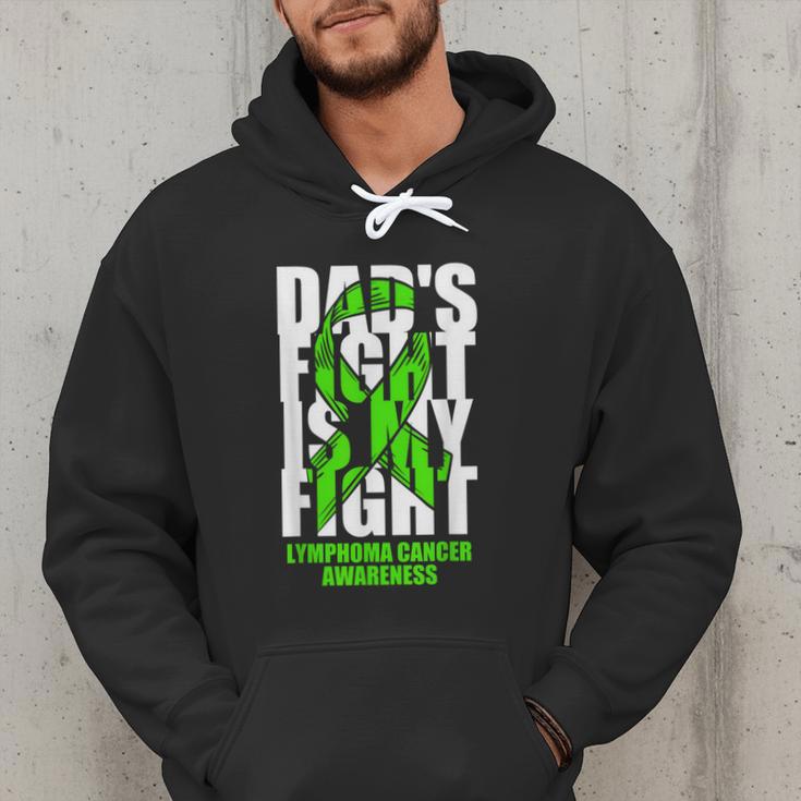 Lymphoma Cancer Awareness Lime Green Ribbon Dad's Fight Men Hoodie