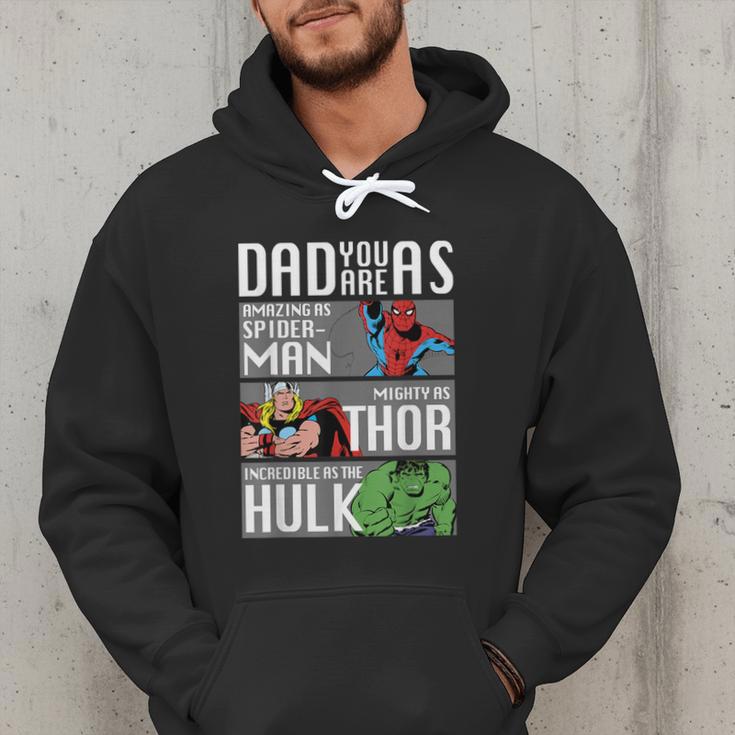 Marvel Father's Day Spider-Man Thor Hulk Dad Attributes Men Hoodie