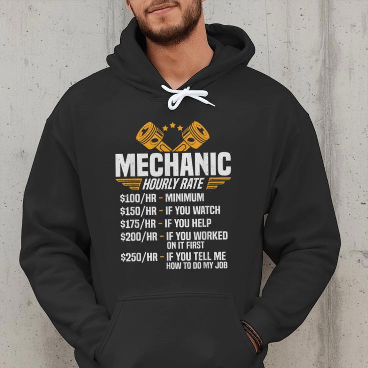 Mechanic Men Dad Hourly Rate Car Auto Garage Mechanic Men Hoodie