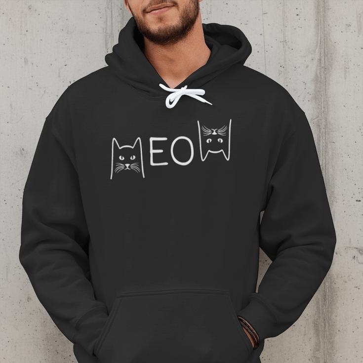Meow Cat Shirt Meow Kitty Cats Mom And Cat Dad Men Hoodie