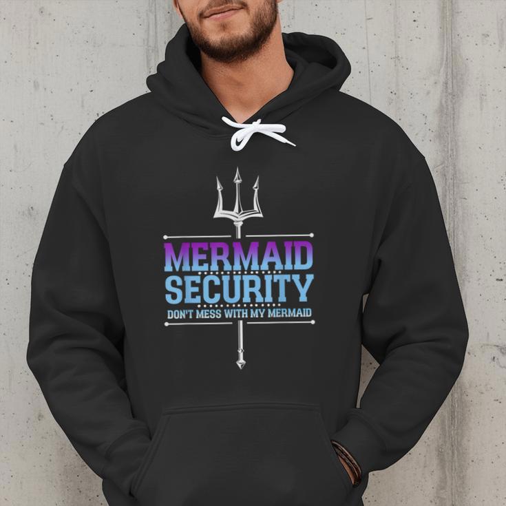 Mermaid Security Merman Merdad Mermaid Squad Fathers Day Dad Men Hoodie