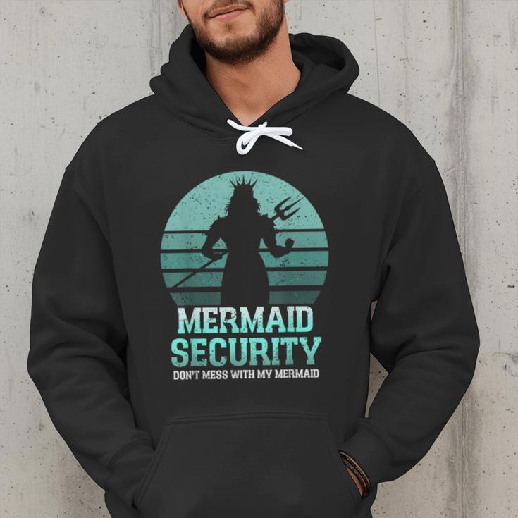 Mermaid Security Vintage Birthday Party Dad Father Day Men Hoodie