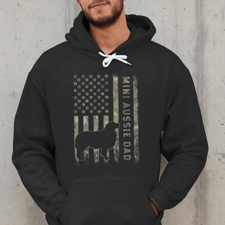 Mini Aussie Dad Australian Shepherd Dog Camo USA Flag Men Hoodie Mini Aussie Dad Australian Shepherd Dog Camo USA Flag Men Hoodie