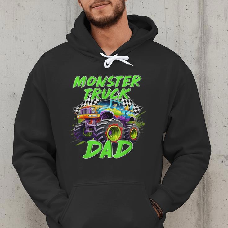 Monster Truck Dad Family Matching Birthday Party Fathers Day Men Hoodie
