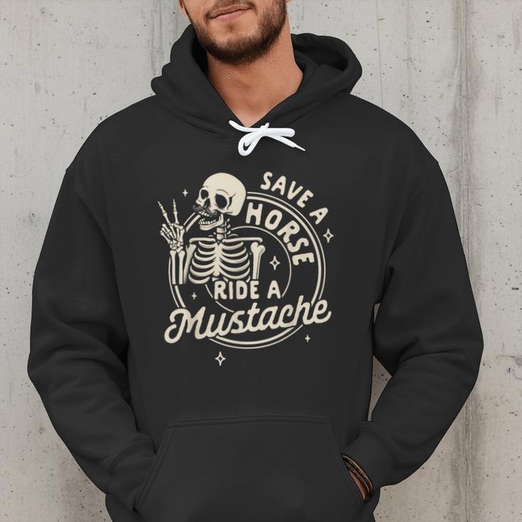 Mustache Dad Father’s Day Save A Horse Ride A Mustache Men Hoodie