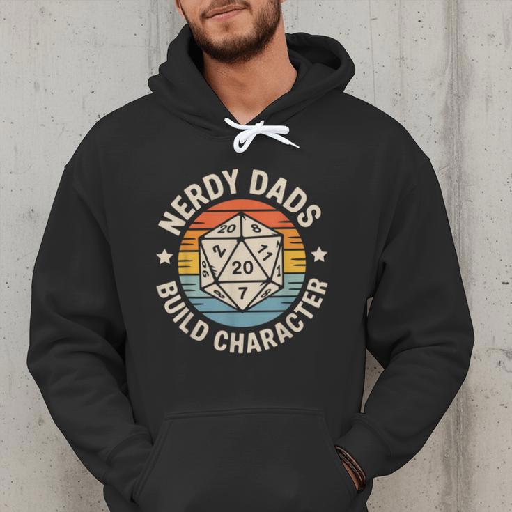 Nerdy Dads Build Character RPG Gaming Father's Day For Dad Men Hoodie