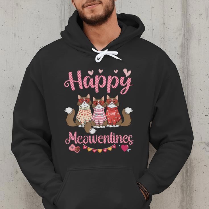 Norwegian Forest Cat Happy Meowentines Valentine Dad Mom Men Hoodie