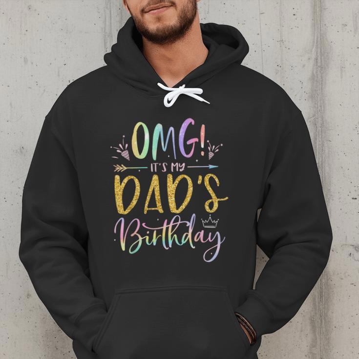 OMG It's My Dad's Birthday Happy Bday Father Tie Dye Small Men Hoodie