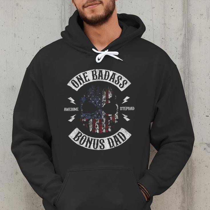 One Badass Bonus Stepdad Birthday Step Dad Men Hoodie