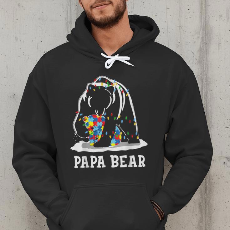 Papa Bear Autism Awareness Autism Matching Family Dad Men Hoodie