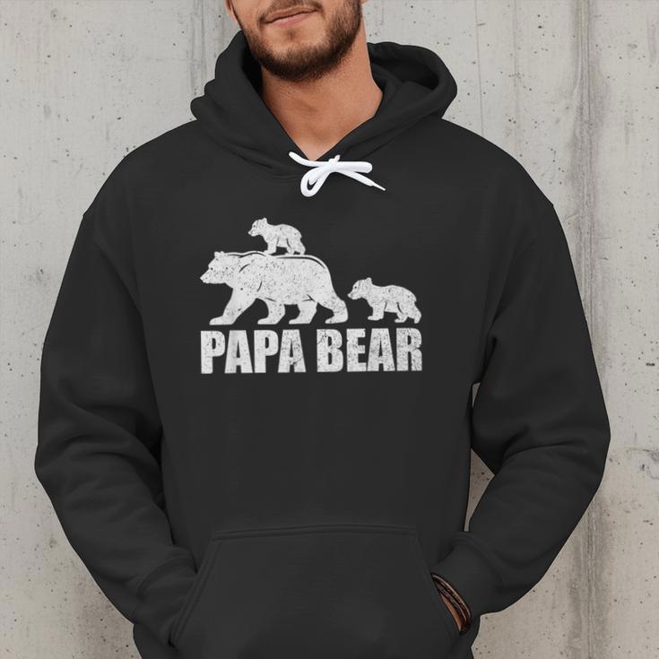 Papa Bear Two Cubs Shirt Daddy Bear Twin Tshirt Papa 2 Kids Men Hoodie