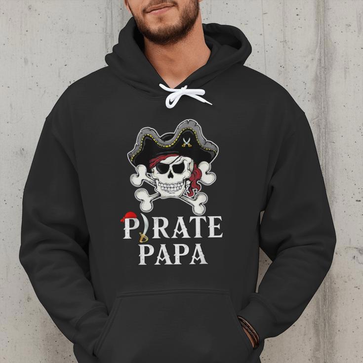 Pirate Papa Costume Jolly Roger Crossbones Pirate Dad Men Hoodie