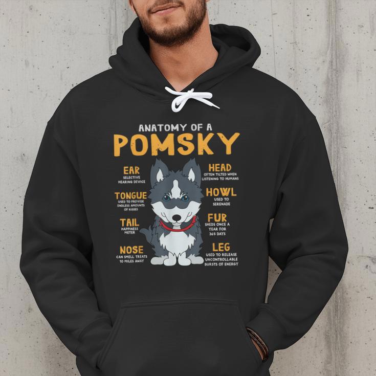 Pomsky Anatomy Dog Mom Dad Men Hoodie
