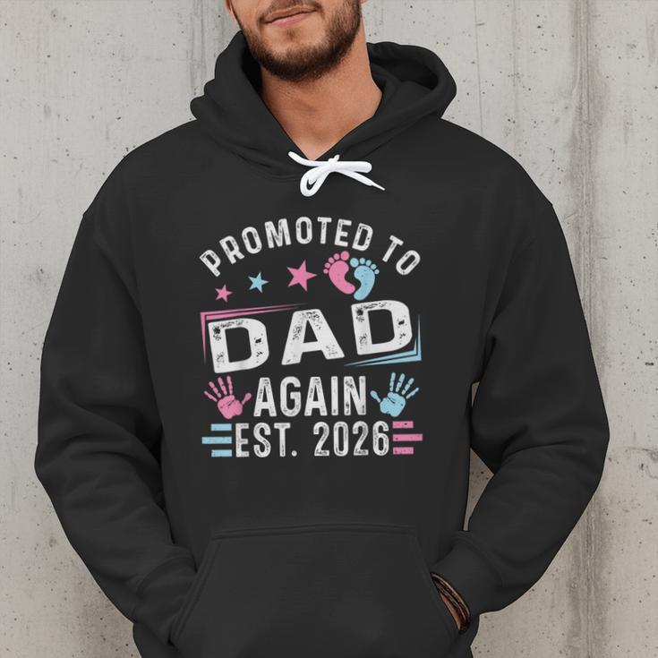 Promoted To Dad Again Est 2026 Vintage Dad Men Hoodie