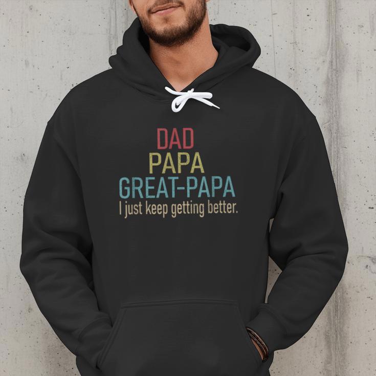 Promoted To Great Papa 2024 Fathers Day First Time Dad Men Hoodie