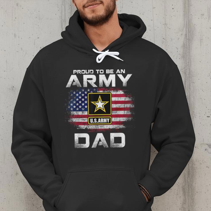 Proud To Be An Army Dad With American Flag Veteran Men Hoodie
