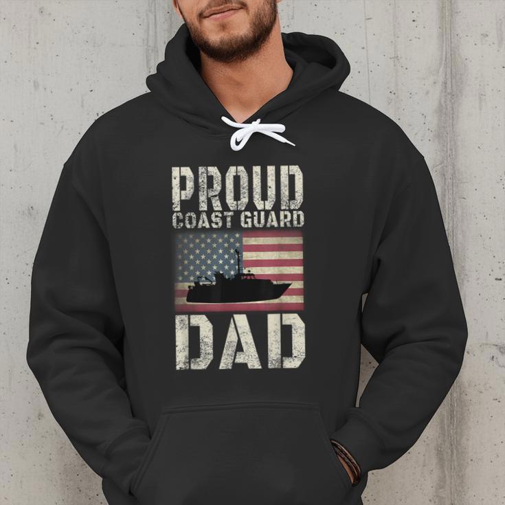 Proud Coast Guard Dad USCG American Flag T-Shirt Men Hoodie